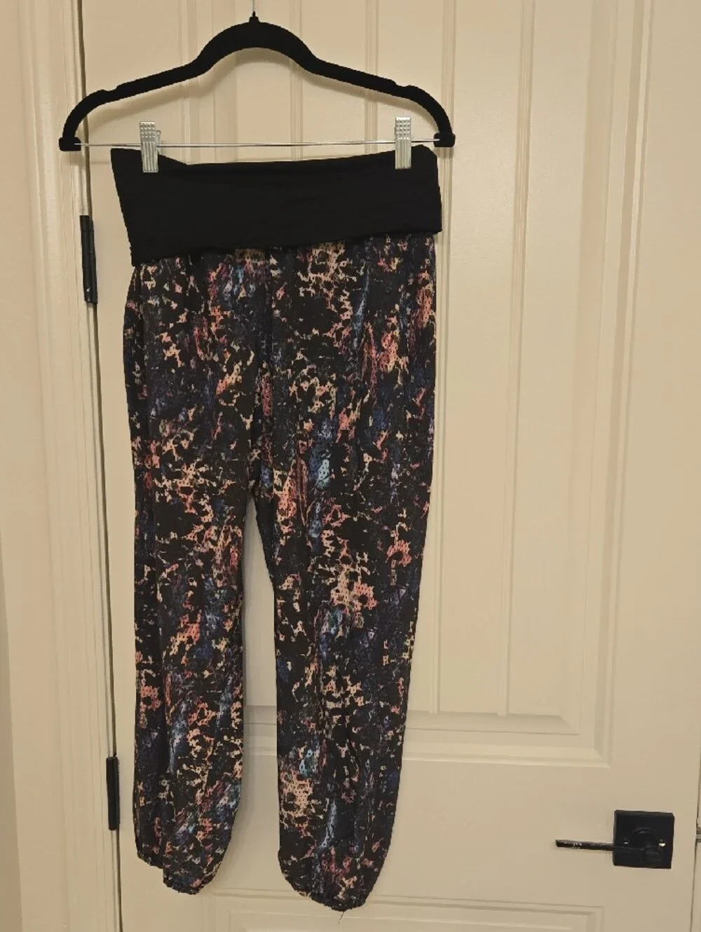 lululemon athletica Black Pants with Pink And Blue Accents